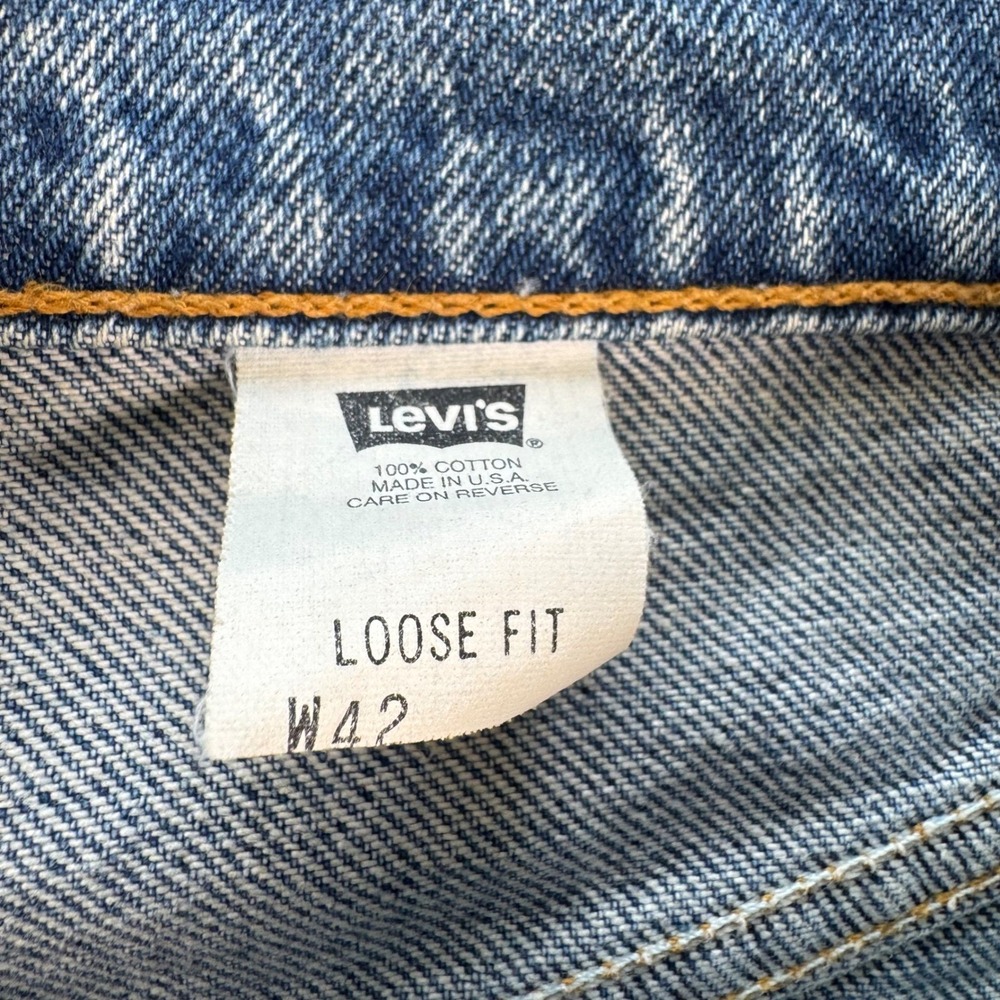 VTG 90s Made In USA Levi's Orange Tab Jean Shorts Men's Size 40 Loose Fit - Picture 4 of 10